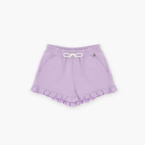 Shorts in felpa con volant | lilla