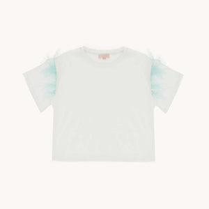 T-shirt con piume | bianca