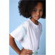 T-shirt con piume | bianca
