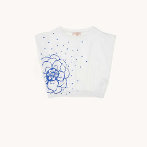 Canotta cropped con stampa floreale