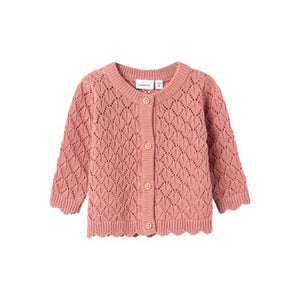 Cardigan traforato | rosa