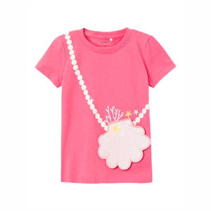 Completo t-shirt conchiglia|shorts rosa