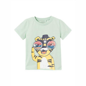 Completo t-shirt tigre|bermuda blu