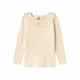 Completo maglia con colletto e gonna in tulle | crema