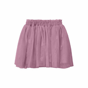 Completo maglia con colletto e gonna in tulle | lilla