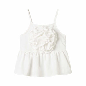 Top con spallini e maxi fiore