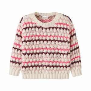 Pullover traforato a righe