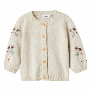 Cardigan fiori | beige