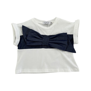T-shirt con maxifiocco | denim