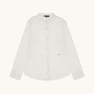Camicia in lino, collo coreana