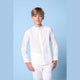 Camicia in lino, collo coreana