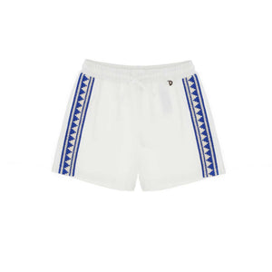 Shorts in felpa con ricamo laterale blu