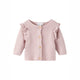 Cardigan con volant sulla spalla